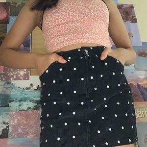 Black and White Polkadot mini skirt